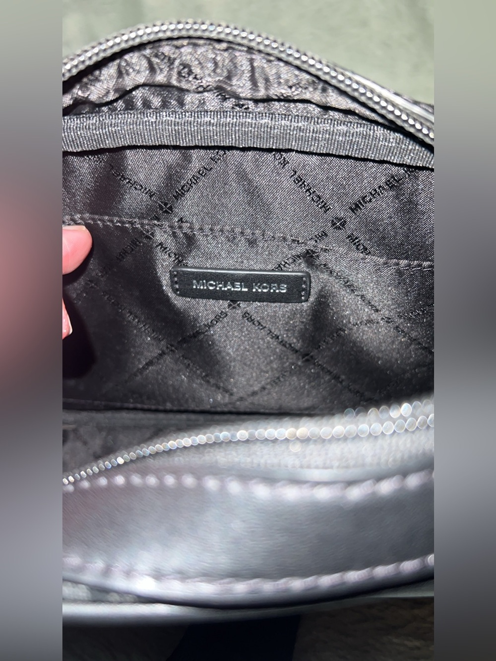 Michael Kors Black MK Monogram Crossbody Belt Bag - Picture 4 of 4